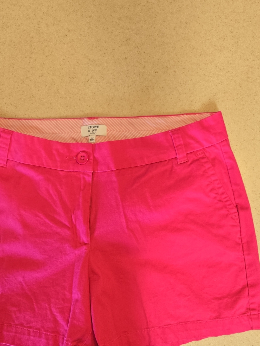 crown & ivy Bright Pink Chino Bermuda Shorts